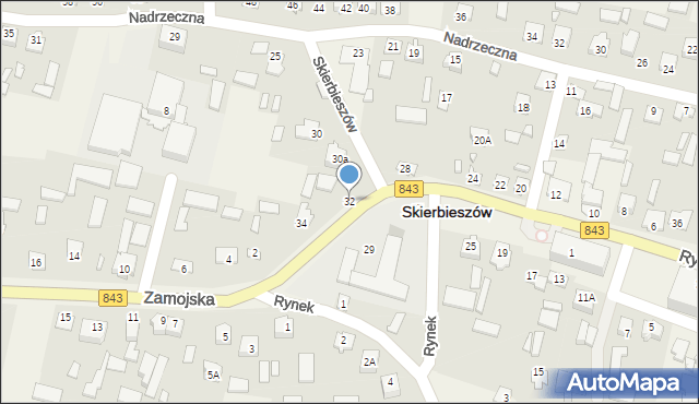 Skierbieszów, Rynek, 32, mapa Skierbieszów