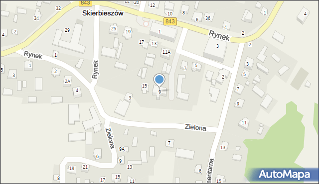 Skierbieszów, Rynek, 9, mapa Skierbieszów