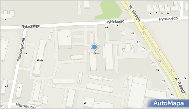 Skierniewice, Rybickiego Stanisława, dr., 10, mapa Skierniewic