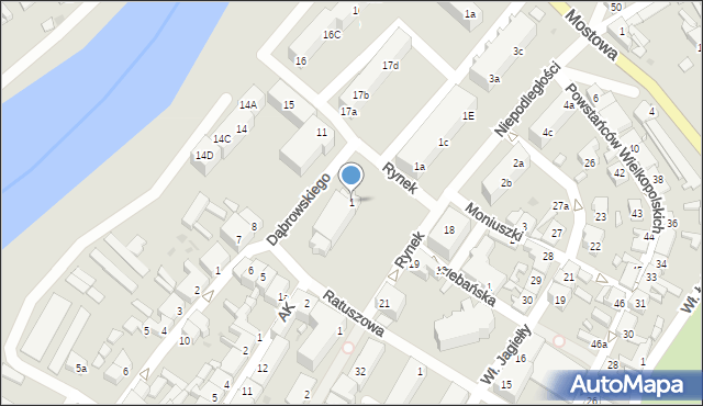 Skwierzyna, Rynek, 1, mapa Skwierzyna