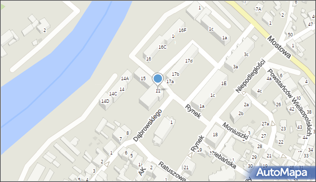 Skwierzyna, Rynek, 11, mapa Skwierzyna