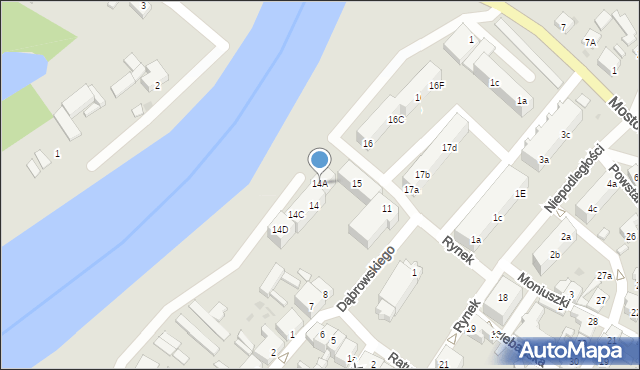 Skwierzyna, Rynek, 14A, mapa Skwierzyna