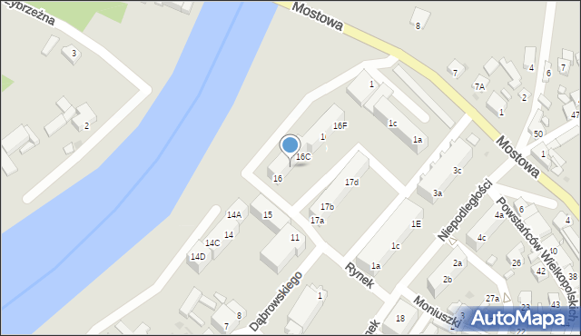 Skwierzyna, Rynek, 16B, mapa Skwierzyna