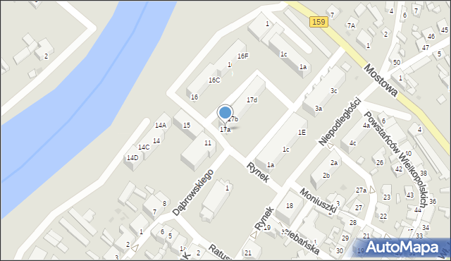 Skwierzyna, Rynek, 17a, mapa Skwierzyna