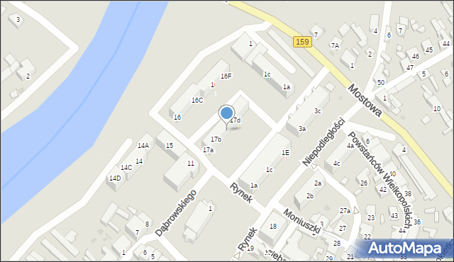 Skwierzyna, Rynek, 17c, mapa Skwierzyna