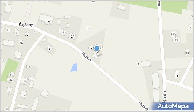 Ślężany, Rybna, 1A, mapa Ślężany