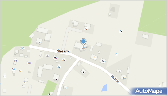 Ślężany, Rybna, 3A, mapa Ślężany