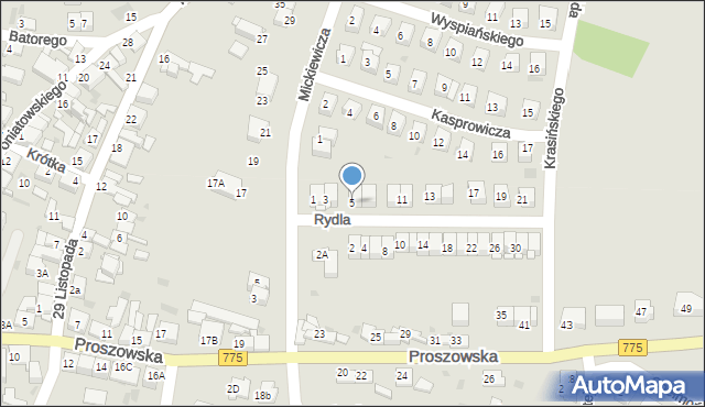 Słomniki, Rydla Lucjana, 5, mapa Słomniki