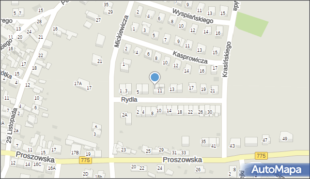 Słomniki, Rydla Lucjana, 9, mapa Słomniki