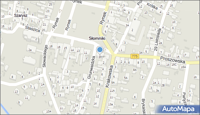 Słomniki, Rynek, 10, mapa Słomniki