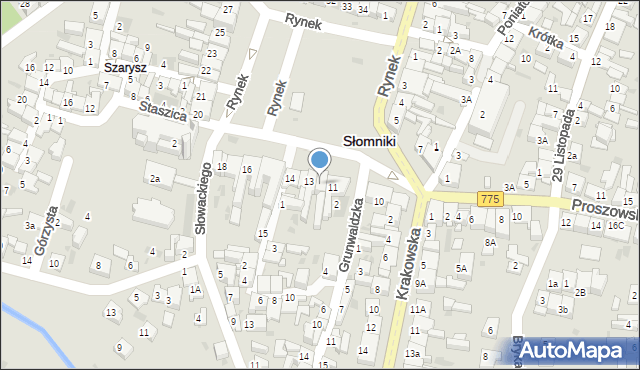 Słomniki, Rynek, 12, mapa Słomniki