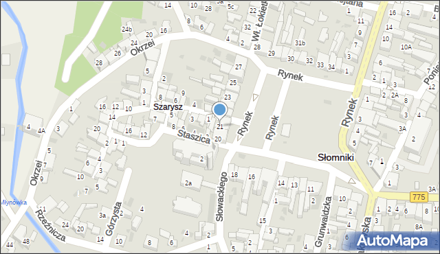 Słomniki, Rynek, 21, mapa Słomniki