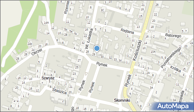 Słomniki, Rynek, 29a, mapa Słomniki