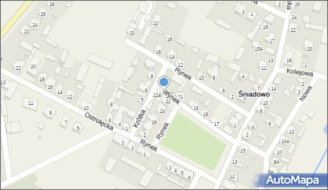 Śniadowo, Rynek, 22c, mapa Śniadowo