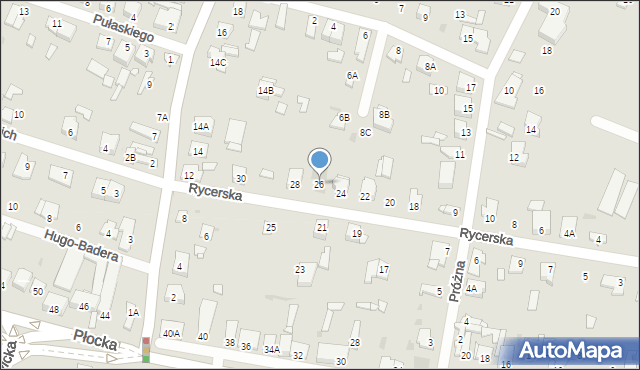 Sochaczew, Rycerska, 26, mapa Sochaczew