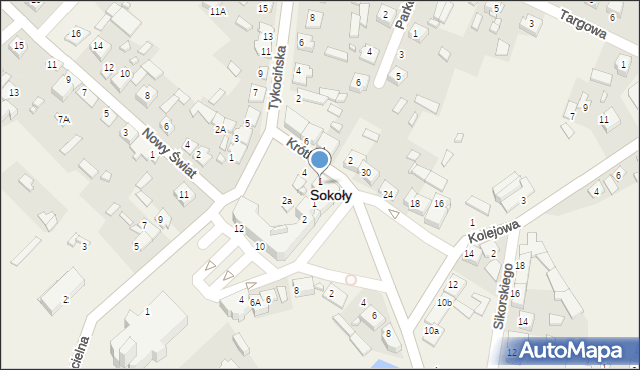 Sokoły, Rynek Kościuszki Tadeusza, gen., 3, mapa Sokoły