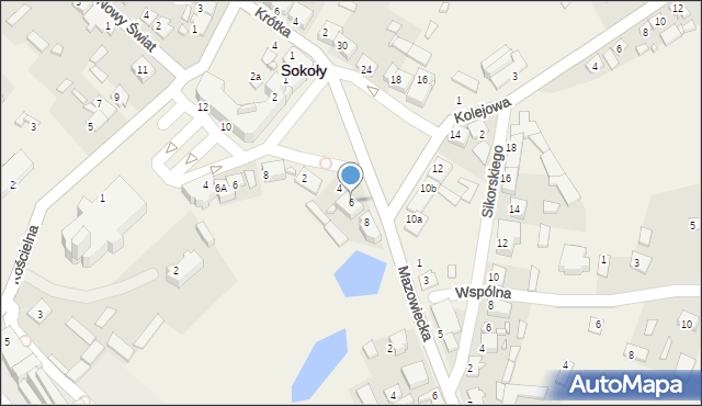 Sokoły, Rynek Kościuszki Tadeusza, gen., 6A, mapa Sokoły