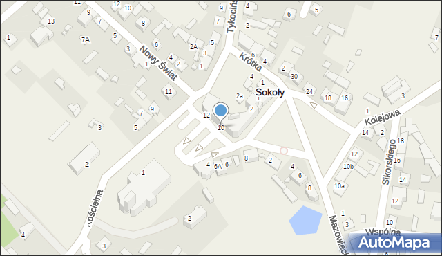 Sokoły, Rynek Mickiewicza Adama, 10, mapa Sokoły