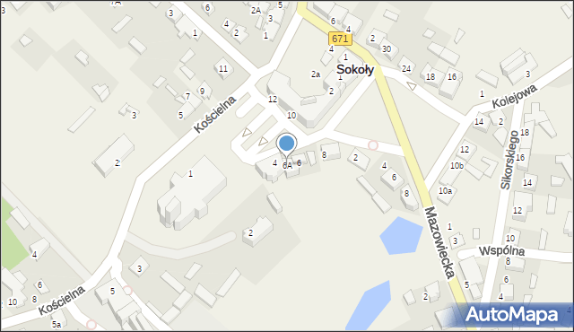 Sokoły, Rynek Mickiewicza Adama, 6A, mapa Sokoły