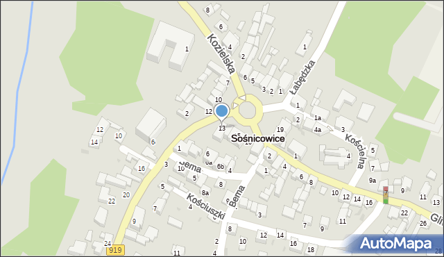 Sośnicowice, Rynek, 13, mapa Sośnicowice