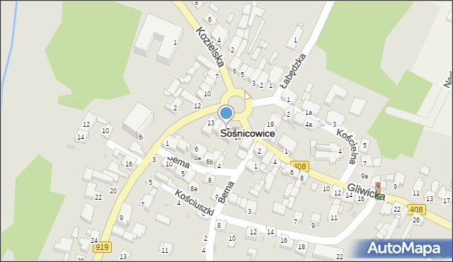 Sośnicowice, Rynek, 15, mapa Sośnicowice