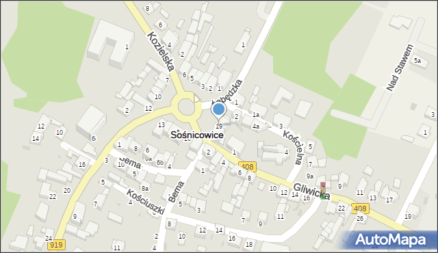 Sośnicowice, Rynek, 19, mapa Sośnicowice