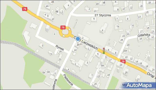 Sosnowiec, Rynek, 20, mapa Sosnowca