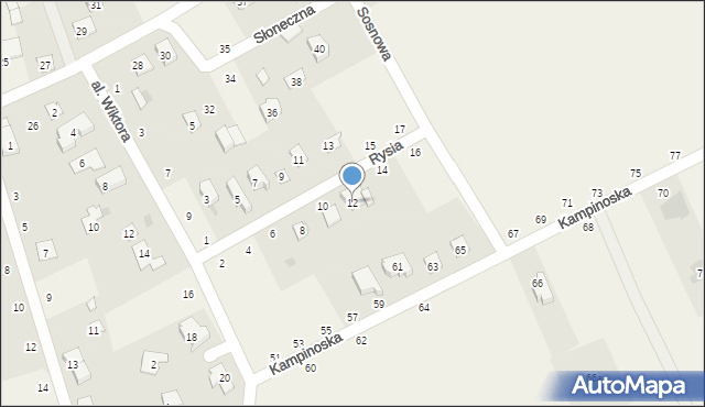 Sowia Wola Folwarczna, Rysia, 12, mapa Sowia Wola Folwarczna