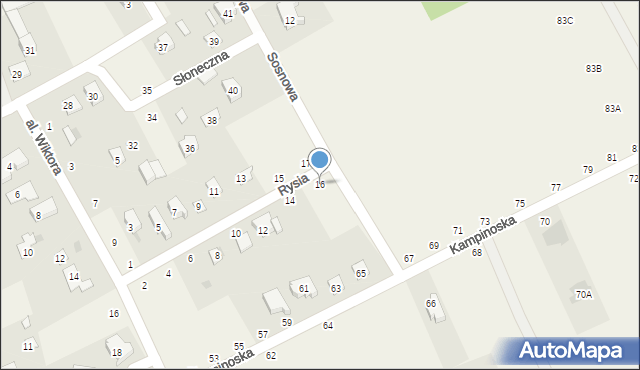 Sowia Wola Folwarczna, Rysia, 16, mapa Sowia Wola Folwarczna