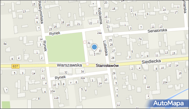 Stanisławów, Rynek, 1, mapa Stanisławów