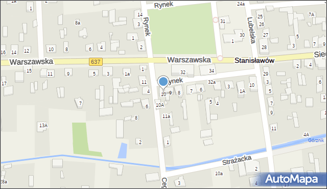 Stanisławów, Rynek, 10, mapa Stanisławów