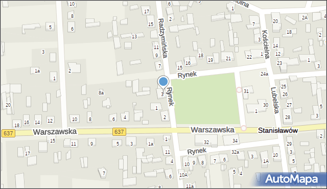 Stanisławów, Rynek, 13, mapa Stanisławów