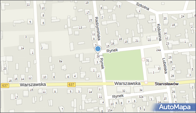 Stanisławów, Rynek, 14, mapa Stanisławów