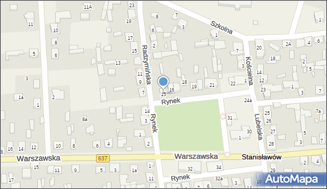 Stanisławów, Rynek, 15, mapa Stanisławów