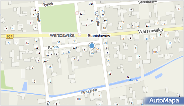 Stanisławów, Rynek, 1A, mapa Stanisławów