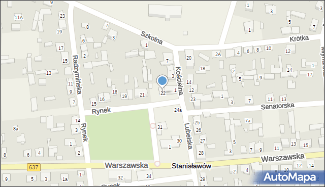 Stanisławów, Rynek, 22, mapa Stanisławów