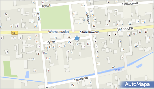 Stanisławów, Rynek, 3, mapa Stanisławów