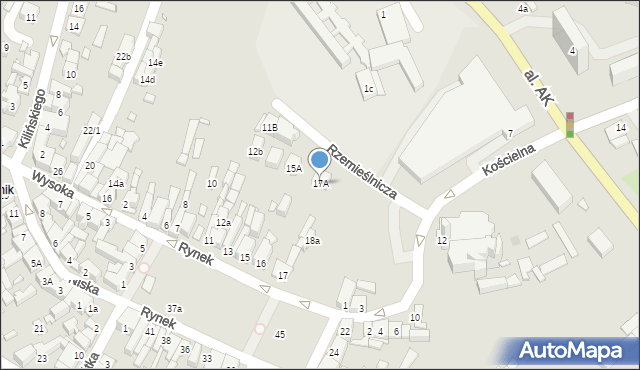 Starachowice, Rynek, 17A, mapa Starachowic