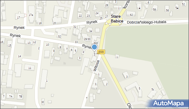 Stare Babice, Rynek, 1, mapa Stare Babice