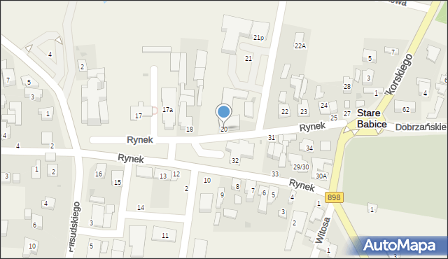 Stare Babice, Rynek, 20, mapa Stare Babice