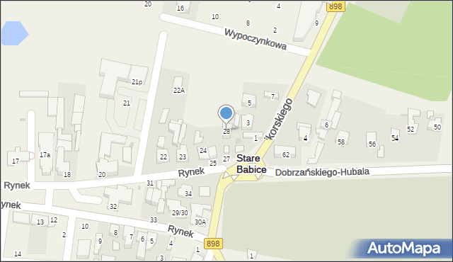 Stare Babice, Rynek, 28, mapa Stare Babice