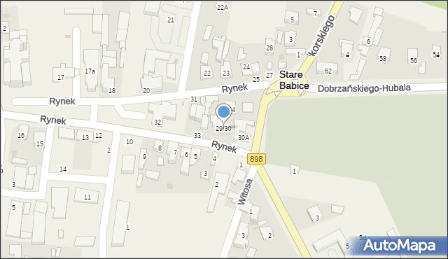 Stare Babice, Rynek, 29/30, mapa Stare Babice