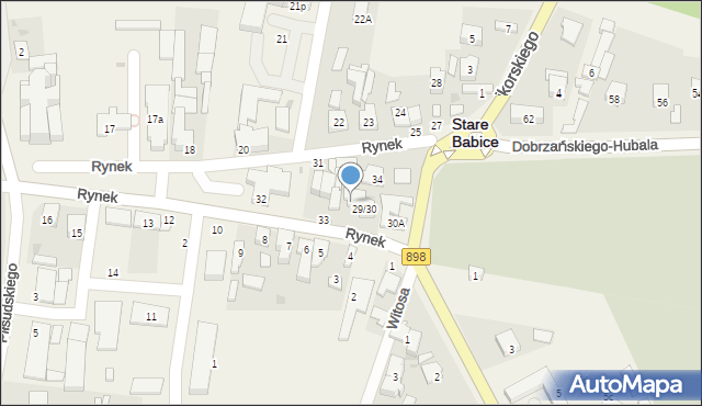 Stare Babice, Rynek, 30, mapa Stare Babice