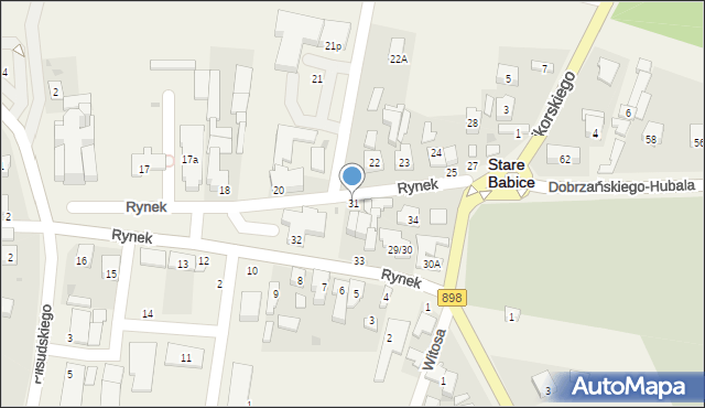 Stare Babice, Rynek, 31, mapa Stare Babice