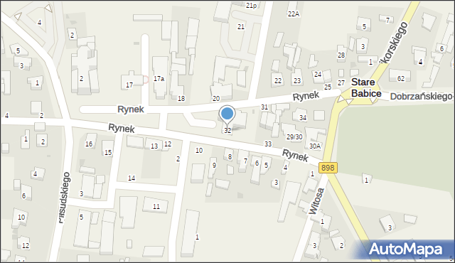 Stare Babice, Rynek, 32, mapa Stare Babice