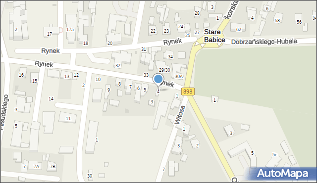 Stare Babice, Rynek, 4, mapa Stare Babice