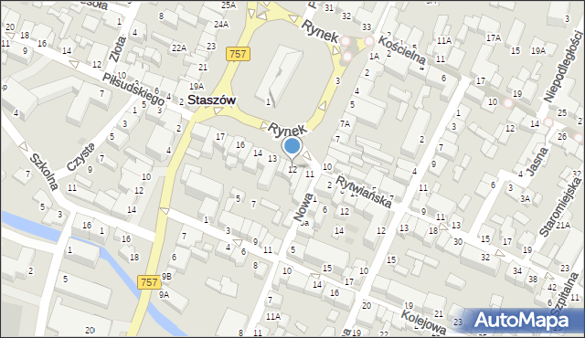 Staszów, Rynek, 12, mapa Staszów