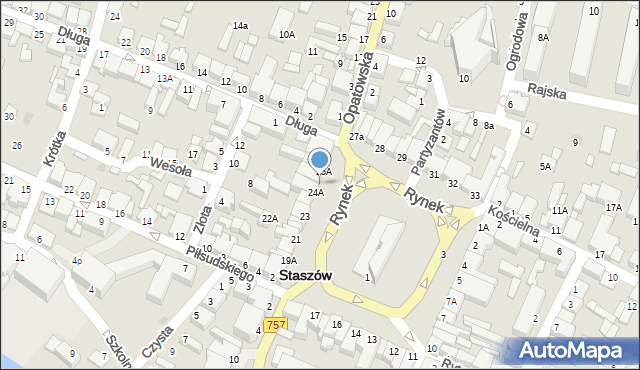 Staszów, Rynek, 25, mapa Staszów