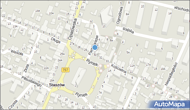 Staszów, Rynek, 31, mapa Staszów