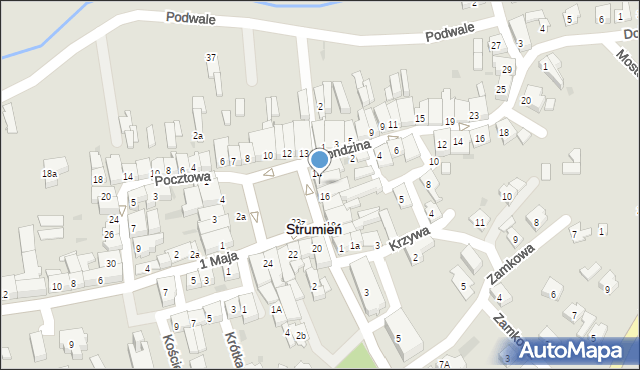 Strumień, Rynek, 15, mapa Strumień